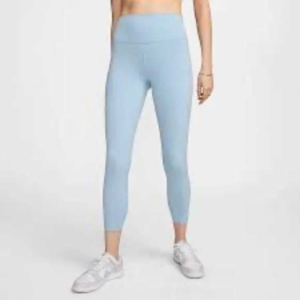 Nike Zenvy Dri-FIT Light Blue Capri Leggings‎ Workout Yoga L NWT